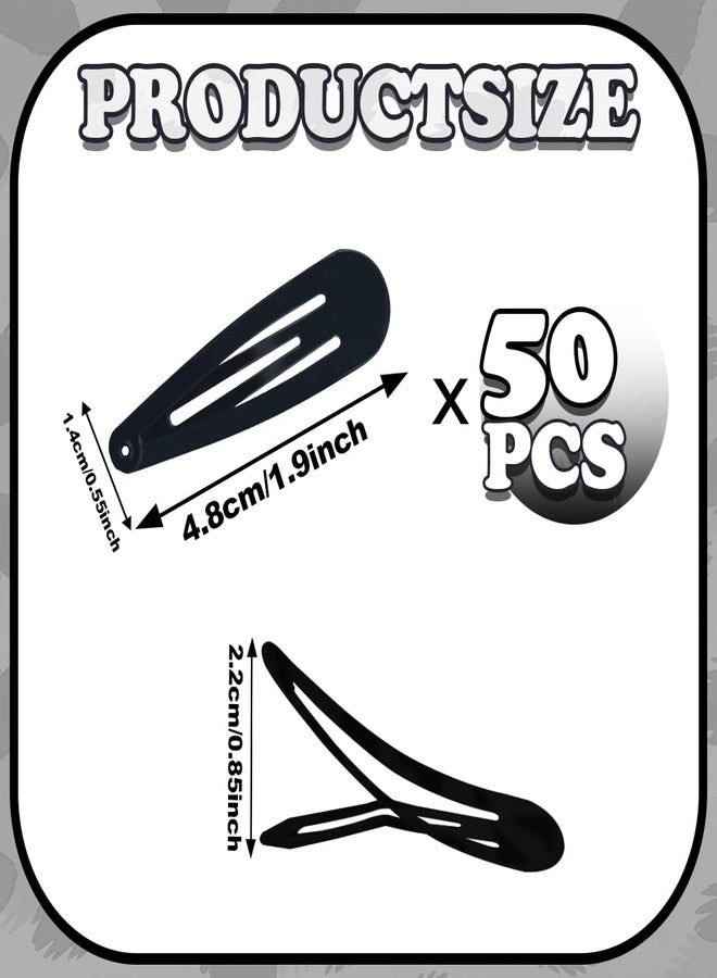 ايلان مجموعة إيلان من 50 قطعة من مشابك الشعر على شكل قطرة ماء للنساء والفتيات، مشابك شعر لطيفة للنساء، إكسسوارات للشعر الناعم والخفيف (أسود) - Image 2
